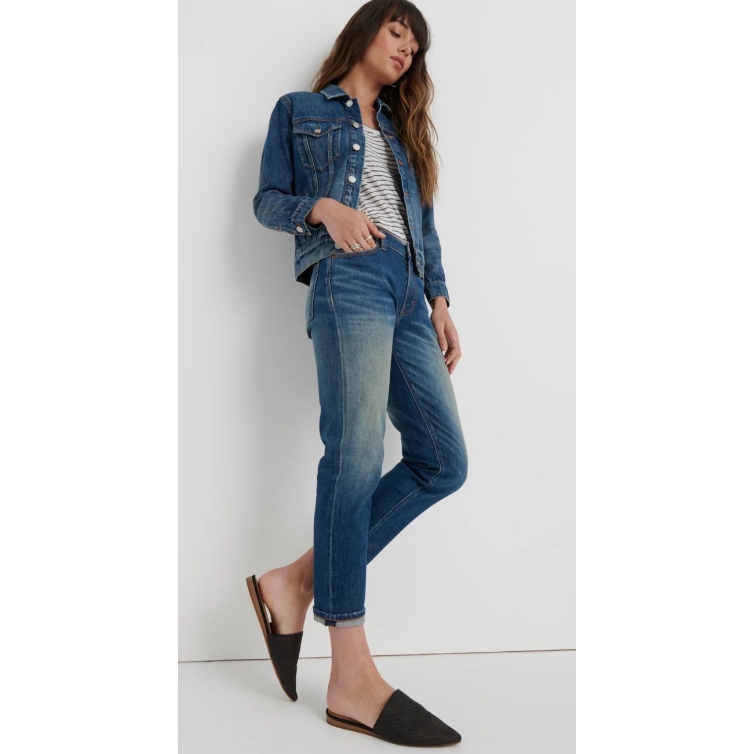 Lucky Brand Sienna Slim Boyfriend Jeans Mid Rise Distressed Women's Size 24